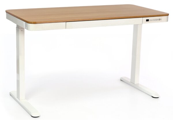 OfficeTech 3 állítható magasságú asztal, 120 x 60 cm, fehér / tölgy