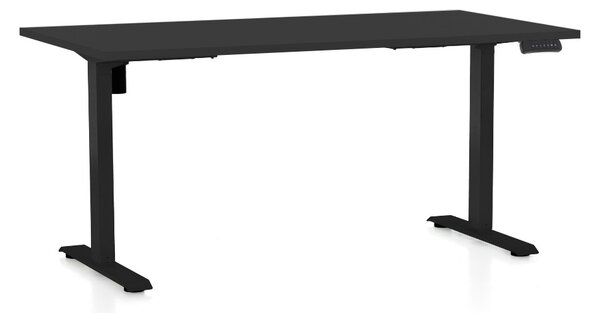 Állítható magasságú asztal OfficeTech B, 160 x 80 cm, fekete alap, fekete