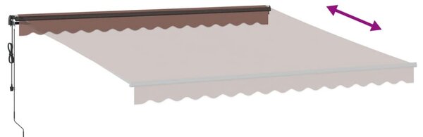 Barna automata kihúzható LED-es napellenző 400 x 300 cm