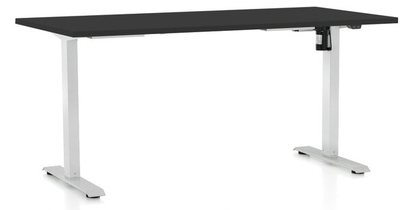 Állítható magasságú asztal OfficeTech A, 160 x 80 cm, fehér alap, fekete