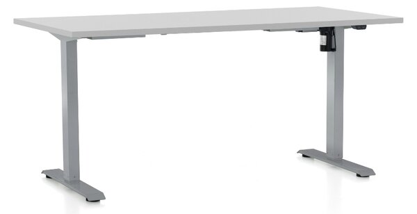 Állítható magasságú asztal OfficeTech A, 160 x 80 cm, szürke alap, világos szürke