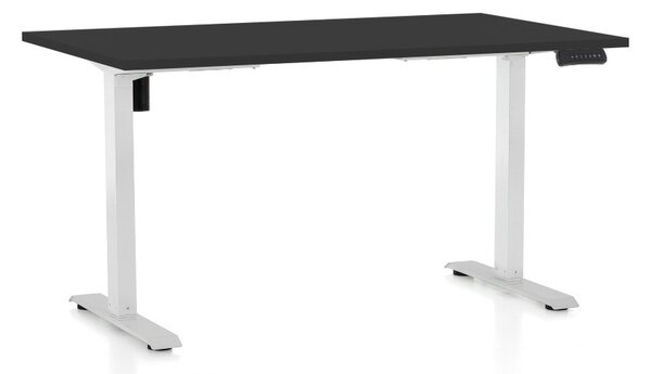 Állítható magasságú asztal OfficeTech B, 120 x 80 cm, fehér alap, fekete