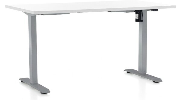 Állítható magasságú asztal OfficeTech A, 120 x 80 cm, szürke alap, fehér