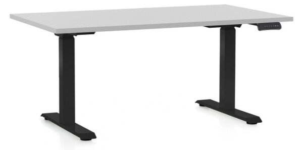 Állítható magasságú asztal OfficeTech C, 120 x 80 cm, fekete alap, világos szürke