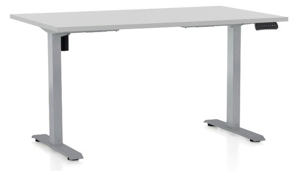 Állítható magasságú asztal OfficeTech B, 120 x 80 cm, szürke alap, világos szürke