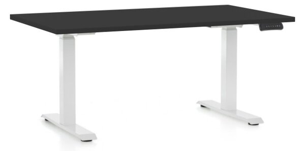 Állítható magasságú asztal OfficeTech C, 120 x 80 cm, fehér alap, fekete