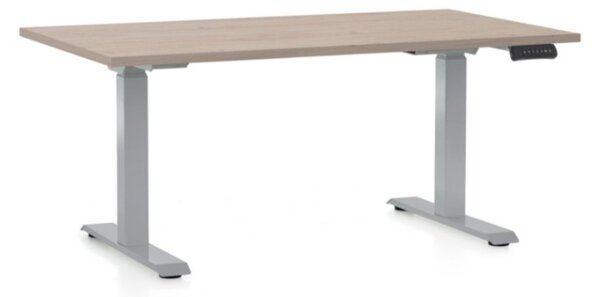 Állítható magasságú asztal OfficeTech D, 120 x 80 cm, szürke alap, tölgy