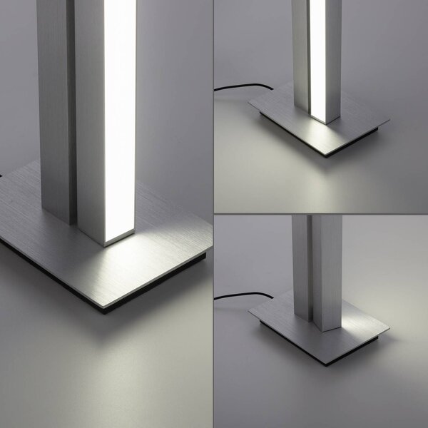 PURE LED állólámpa Lines, ezüst, távirányítóval, 140 cm, dimmelhető, Alu / szürke / cink, Nappali / Étkező, fém, Modern