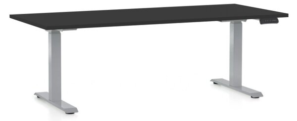Állítható magasságú asztal OfficeTech D, 180 x 80 cm, szürke alap, fekete