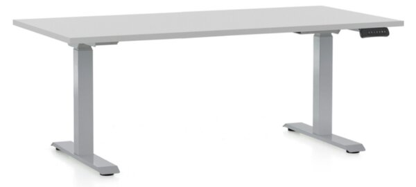 Állítható magasságú asztal OfficeTech D, 160 x 80 cm, szürke alap, világos szürke