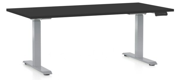 Állítható magasságú asztal OfficeTech D, 160 x 80 cm, szürke alap, fekete