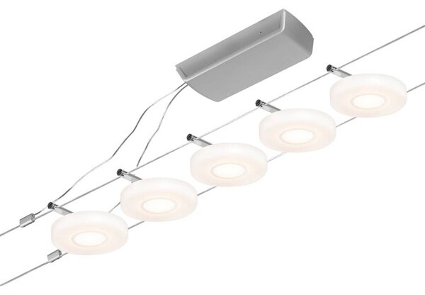 Paulmann Wire DiscLED LED kábelrendszer, 5 izzós, Fehér / opál, Folyosó, Műanyag, Modern