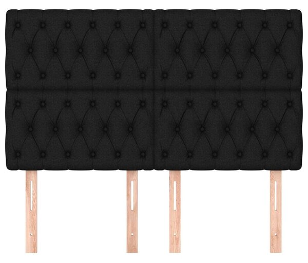 4 db Fekete Szövet Fejtámla - 72x7x78/88 cm