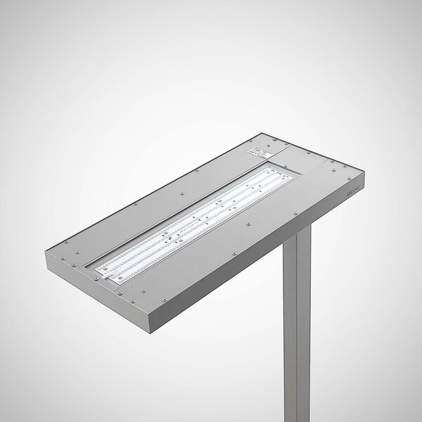 Arcchio LED állólámpa Logan Ultra, 4,000K, szenzoros, dimmelhető, dimmelhető, Alu / szürke / cink, Dolgozószoba / Iroda, Alumínium, Modern