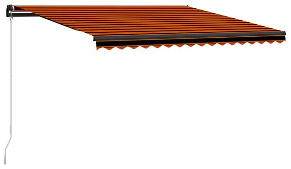 VidaXL narancssárga és barna kézzel kihúzható napellenző 450 x 300 cm