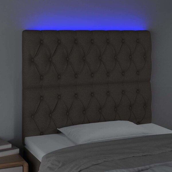 Tópszínű szövet led-es fejtámla 100x7x118/128 cm