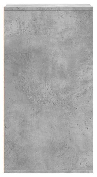 Betonszürke szerelt fa fiókos sarokszekrény 40 x 41 x 76 cm