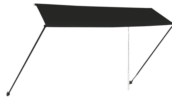 Feltekerhető antracitszürke napellenző LED-del 350 x 150 cm