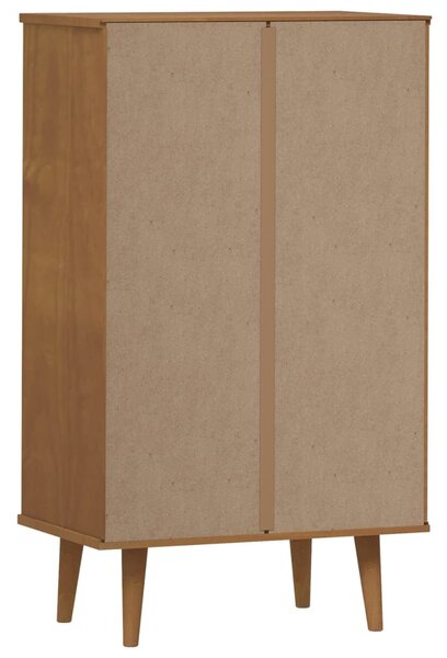 MOLDE barna tömör fenyőfa cipőszekrény 59,5 x 35 x 103 cm