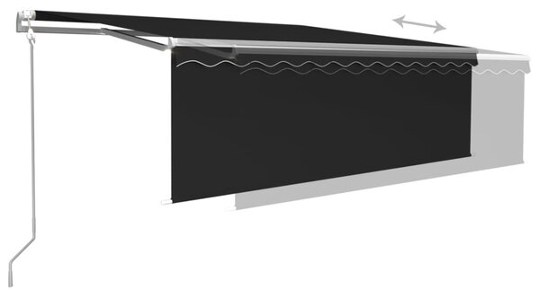 Antracitszürke redőnyös, LED-es, szélérzékelős napellenző 4x3 m