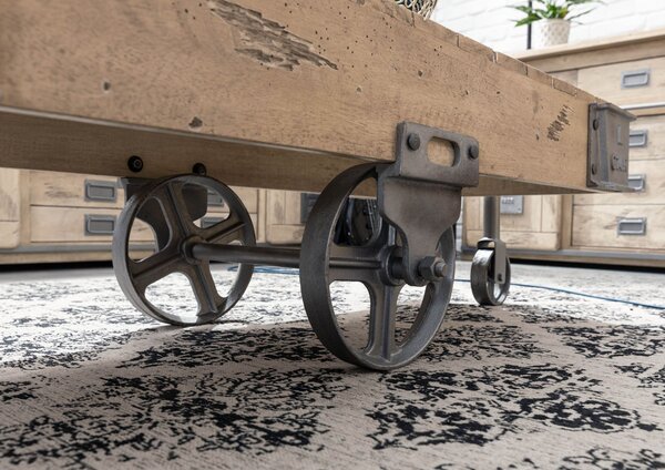 IRON Kávéasztal mangó 120x60x43, fehérített, lakkozott