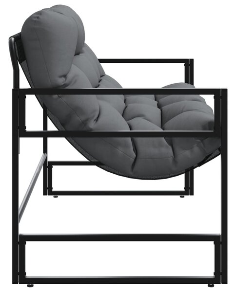 Antracitszürke acél kerti pad párnával 113 cm