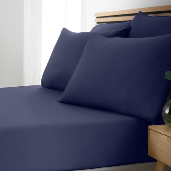 Sötétkék gumis lepedő 150x200 cm So Soft Easy Iron – Catherine Lansfield