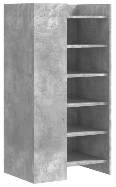 Betonszürke szerelt fa cipősszekrény 52 x 37,5 x 100 cm