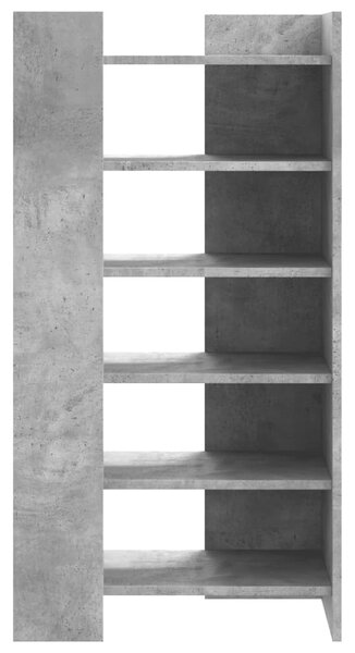 Betonszürke szerelt fa cipősszekrény 52 x 37,5 x 100 cm