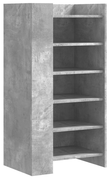 Betonszürke szerelt fa cipősszekrény 52 x 37,5 x 100 cm