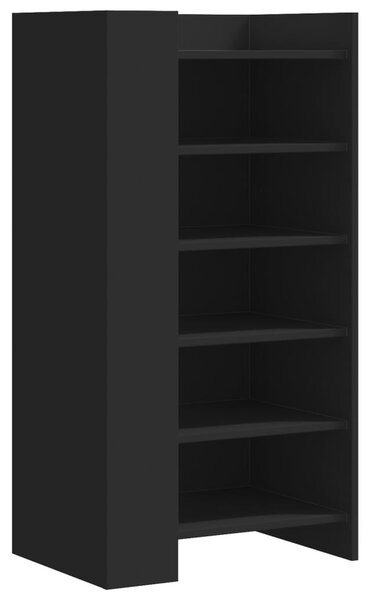 Fekete szerelt fa cipőszekrény 52 x 37,5 x 100 cm