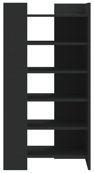Fekete szerelt fa cipőszekrény 52 x 37,5 x 100 cm