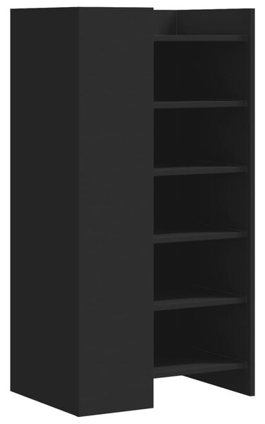 Fekete szerelt fa cipőszekrény 52 x 37,5 x 100 cm