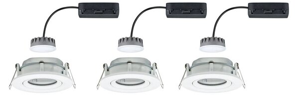 Paulmann Nova Plus 3 db LED spotlámpa, kerek, fehér, dimmelhető, Fehér / opál, Folyosó, Alumínium, Modern