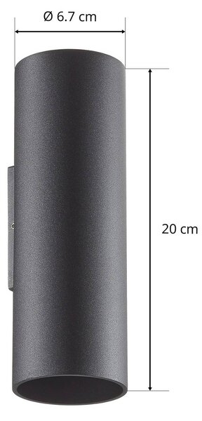 Wever & Ducré Lighting WEVER DUCRÉ Ray mini 2.0 fali lámpa fekete, dimmelhető, Fekete, Nappali / Étkező, Alumínium, Modern