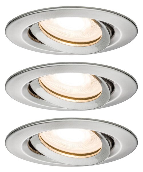 Paulmann Nova LED süllyesztett spotlámpa, dimmelhető, IP65, vas, dimmelhető, Alu / szürke / cink, Nappali / Étkező, Alumínium, Modern