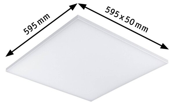 Paulmann Velora LED panel 3-step-dim 59,5x59,5 cm, dimmelhető, Fehér / opál, Nappali / Étkező, fém, Modern