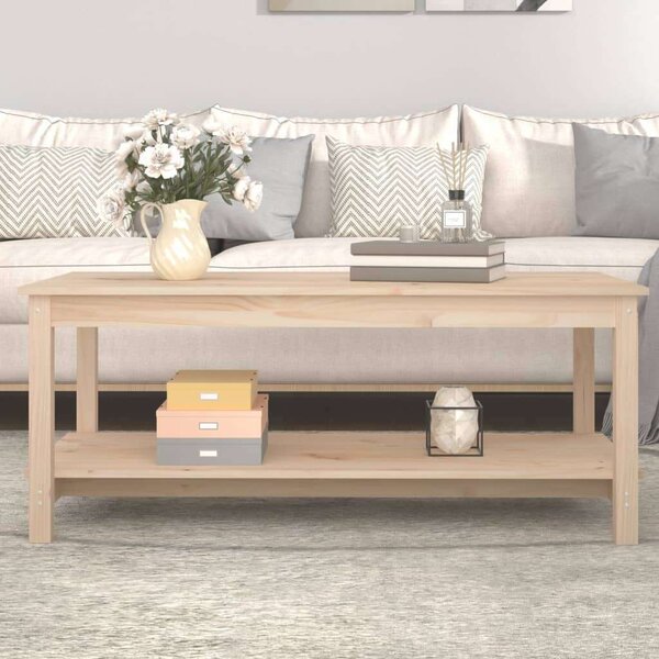 VIDAXL - Dohányzóasztal - Tömör Fenyőfa - 110x55x45 cm