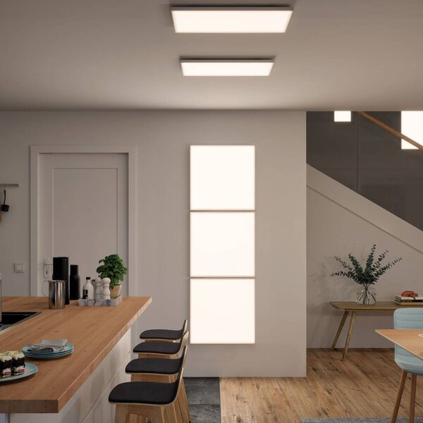 Paulmann Velora LED panel 3-step-dim 59,5x59,5 cm, dimmelhető, Fehér / opál, Nappali / Étkező, fém, Modern