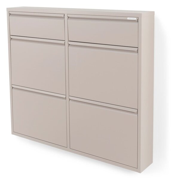 Szürkésbarna fém billenő ajtós cipőtartó 98x86x15 cm Billy – Spinder Design