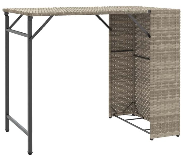 5 részes szürke polyrattan összecsukható kerti étkezőgarnitúra