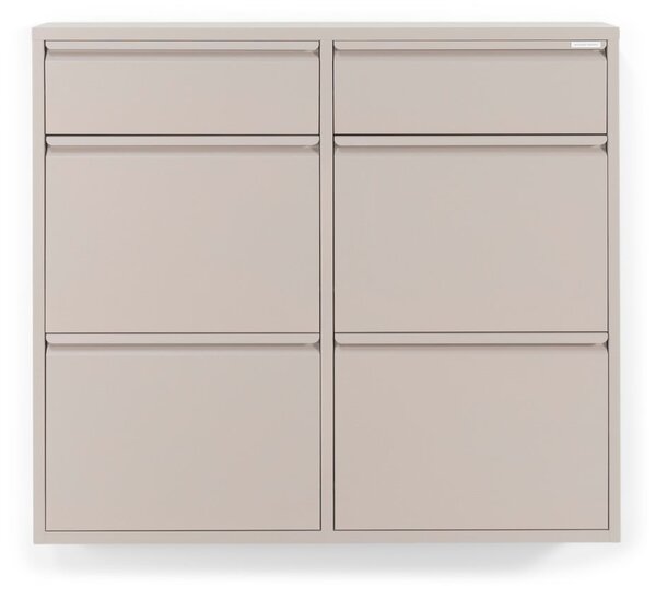 Szürkésbarna fém billenő ajtós cipőtartó 98x86x15 cm Billy – Spinder Design