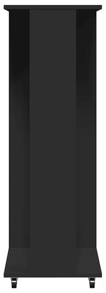 Fekete szerelt fa ruhásszekrény kerékkel 102 x 38 x 110 cm