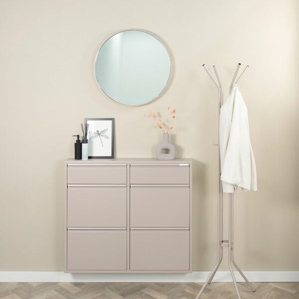Szürkésbarna fém billenő ajtós cipőtartó 98x86x15 cm Billy – Spinder Design