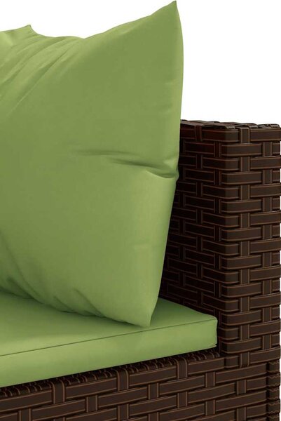 5 részes barna polyrattan kerti ülőgarnitúra párnákkal