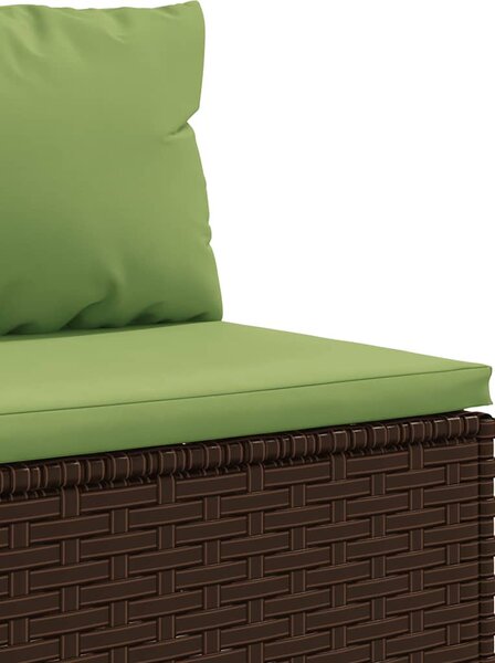 6 részes barna polyrattan kerti ülőgarnitúra párnákkal