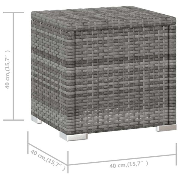 VidaXL Napozóágy - Szürke Polyrattan - 195cm