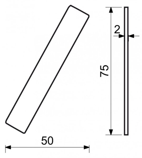 RN.75L perjel "/" 75 mm matt fekete