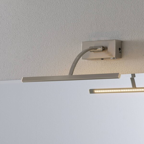 Freelight LED fali lámpa Matisse, 34 cm széles, ezüst színű, dimmelhető, Króm / ezüst, Nappali / Étkező, fém, Modern
