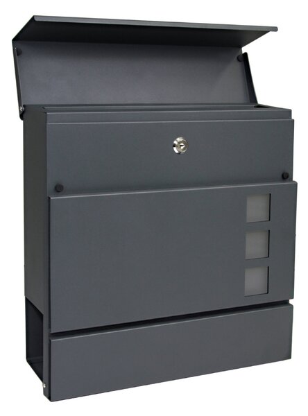 Postaláda BK 932, csővel és ablakokkal, antracit